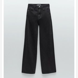 Zara Hi-Rise Wide Leg Black Jeans